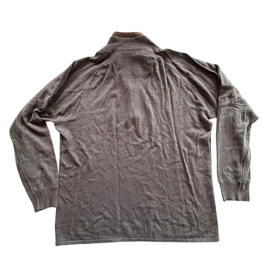 THE NORTH‎ FACE mens XXL Pullover Sweater 1/4 Zip Brown wool blend